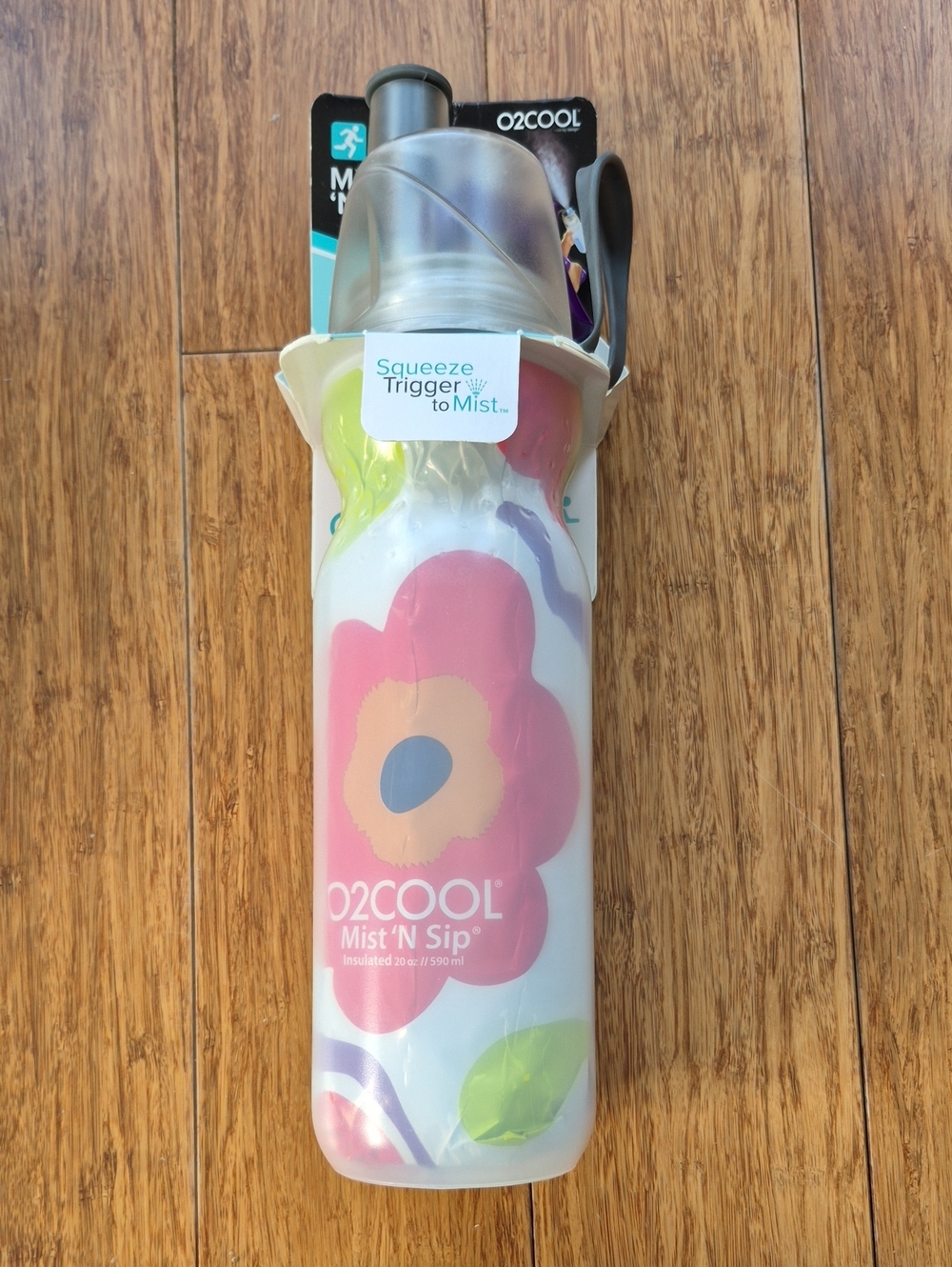 O2COOL Mist 'N Sip Insulated Water Bottle - Floral Print